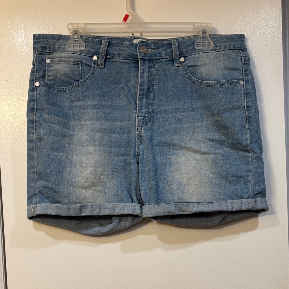 Medium Rise Denim Blue Jean Shorts